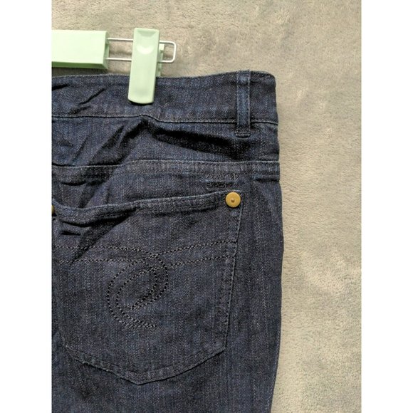 BNW Women Jeans High Rise Bootcut Leg Solid Blue Dark Wash W:38 L:33 - Picture 7 of 9